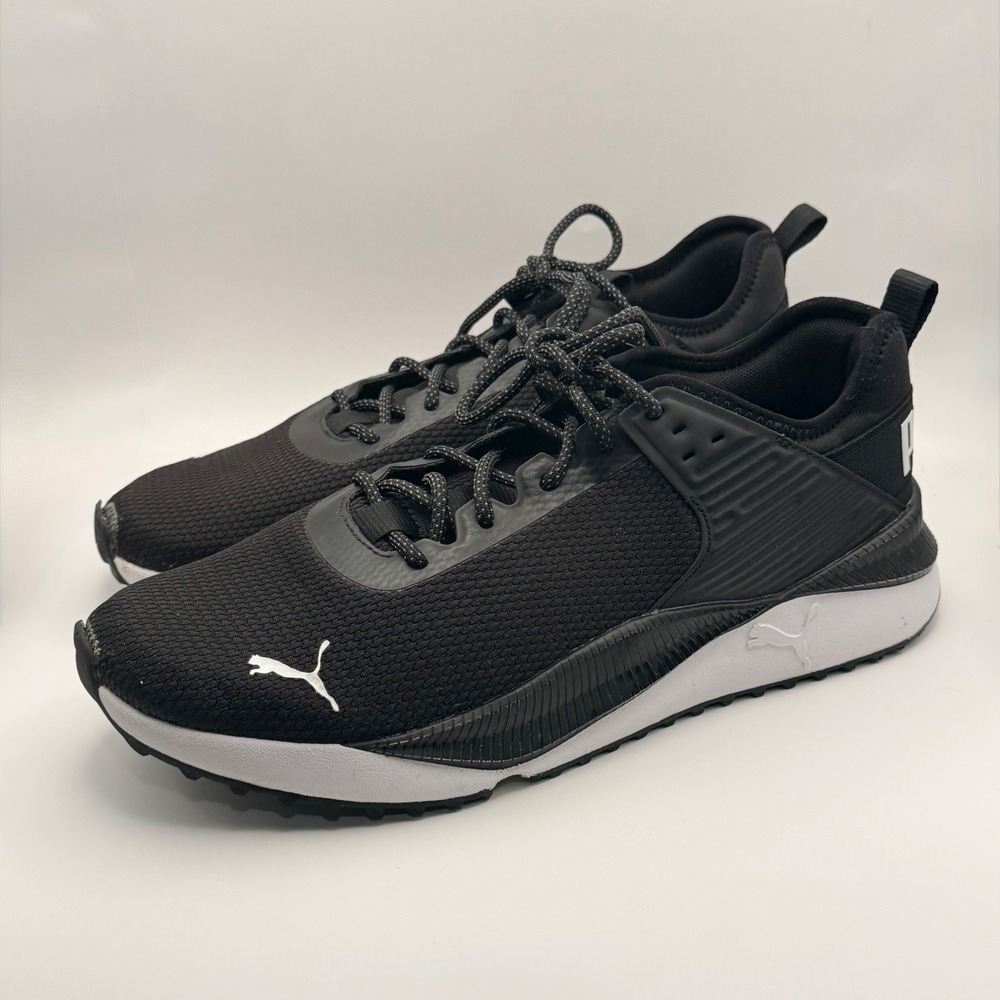 Puma Pacer Future Knit Mens Black White Running Shoes Size 10
